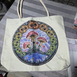 Mushroom Mandala Canvas Tote Bag